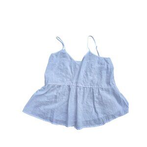 Old Navy Womens White Linen-Blend Peplum Cami Top Medium